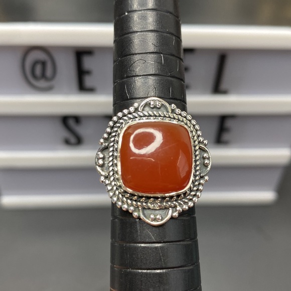 Carnelian 925 Sterling Silver Ring Size 6 1/4 - Picture 2 of 8